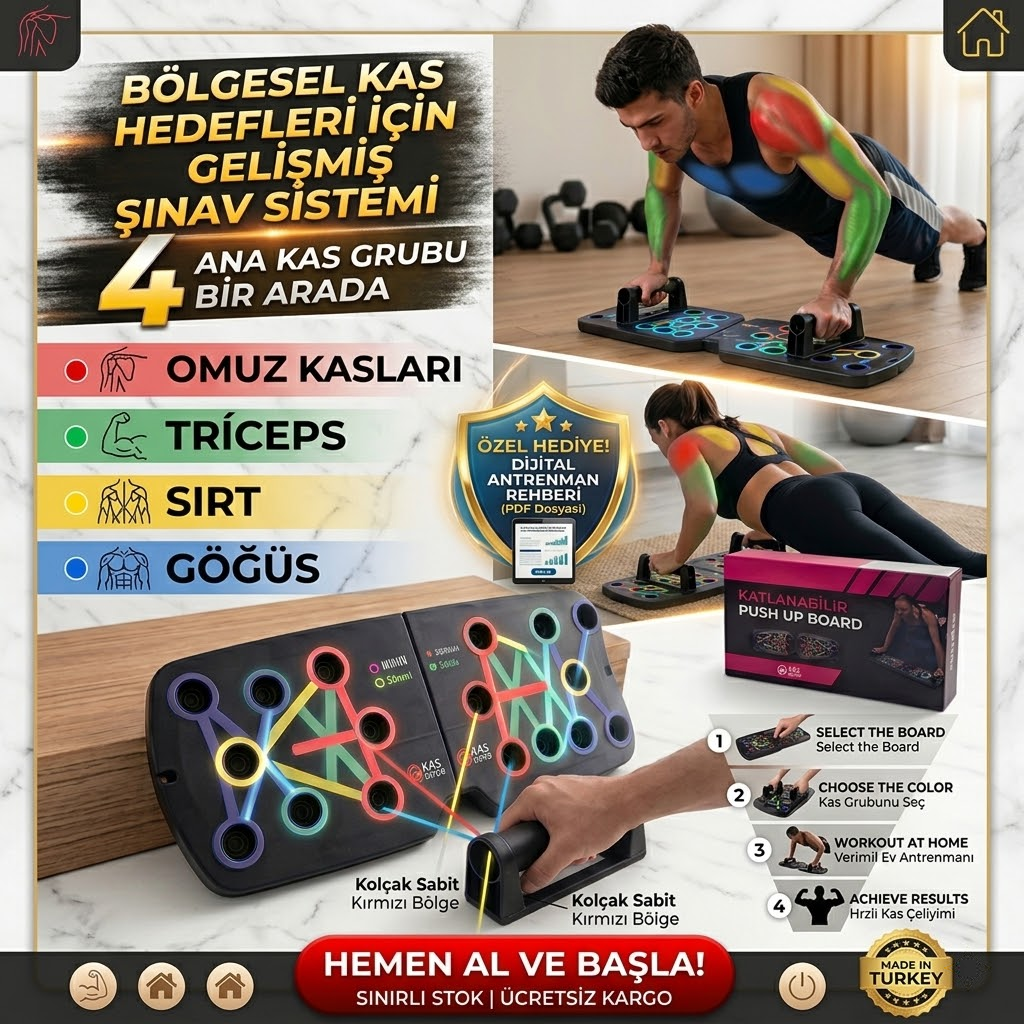 Pro-Push 4'ü 1 Arada Şınav Tahtası